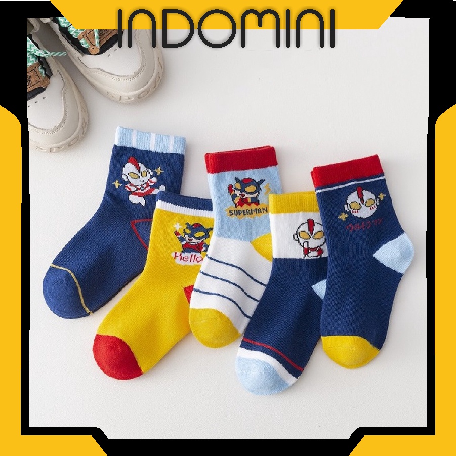 INDOMINI Kaos Kaki Anak Motif Ultraman Kaus Kaki Bayi Lucu KK056