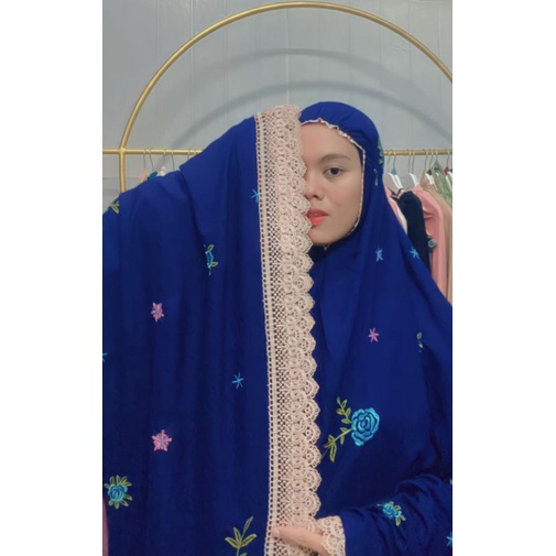 MUKENA DEWASA RAYON BORDIR BUNGA MAWAR / MUKENA RAYON BORDIR MARISYA