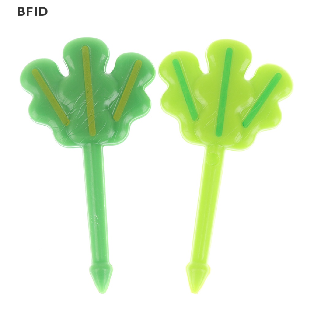 [BFID] 8pcs Fruit Vork Tandenstoker Bladeren Salade Tiny Vork Mini Cake Picks Voor kids [ID]