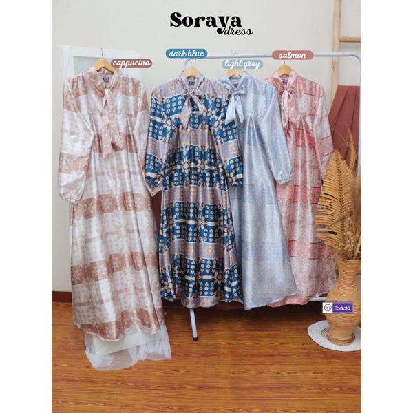 SORAYA DRESS BAHAN DIOR SILK ORIGINAL ORI SADA HIJAB UK S-XL