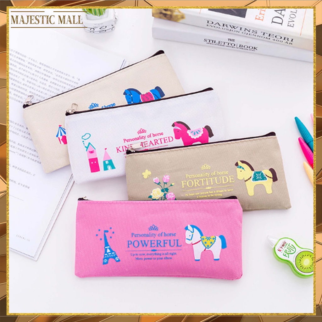 

Tas Pensil Pulpen Tempat Alat Tulis Motif Kuda Poni Lucu Import COD 902