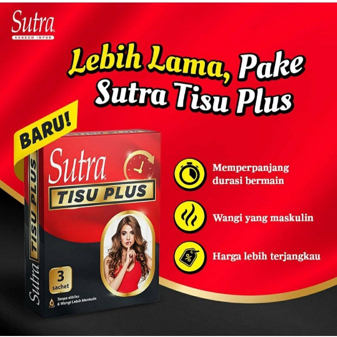 ORIGINAL Kondom Sutra Tisu Plus / Tissue Magic Standar Internasional 3 Pcs / LEDI MART