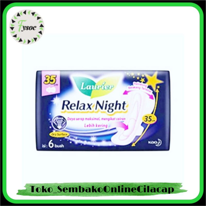 LAURIER RELAX NIGHT WING 35CM ISI 6 PADS