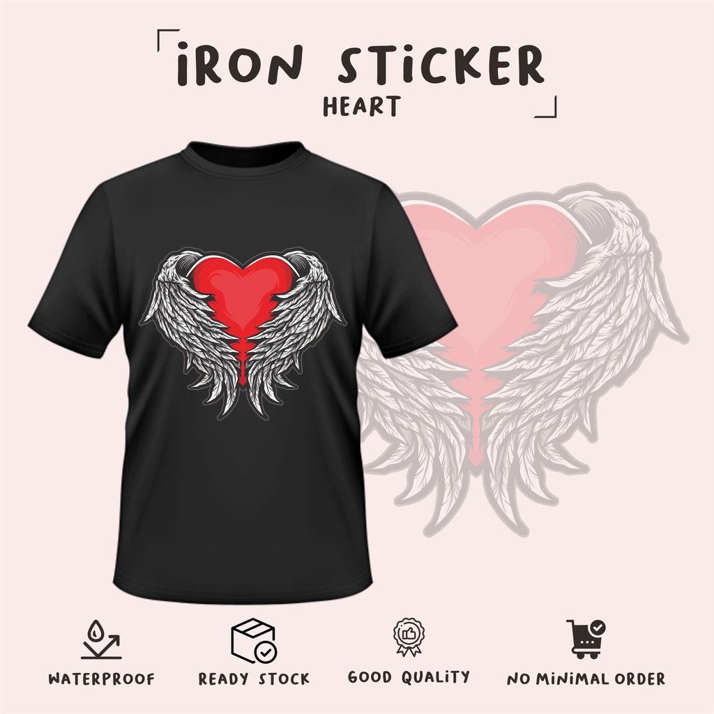 

cetak sablon setrika murah HEART/stiker sablon/stiker dtf