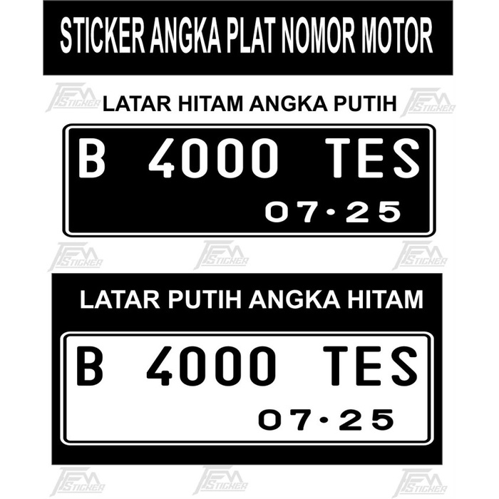 

TERLARIS | cutting sticker angka plat motor - ANGKA HITAM