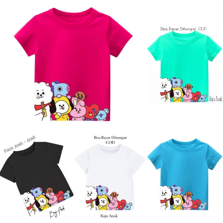 Hzl_outfit Baju Kaos Anak-Anak BT21 LookScreen BTS21 5W