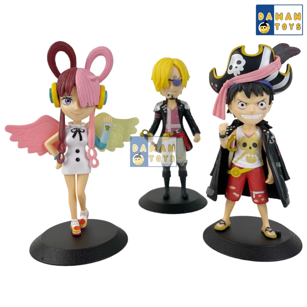 Action Figure One Piece Uta Sanji Red Tony Chopper Franky Monkey D.Luffy Anime Set Pajangan