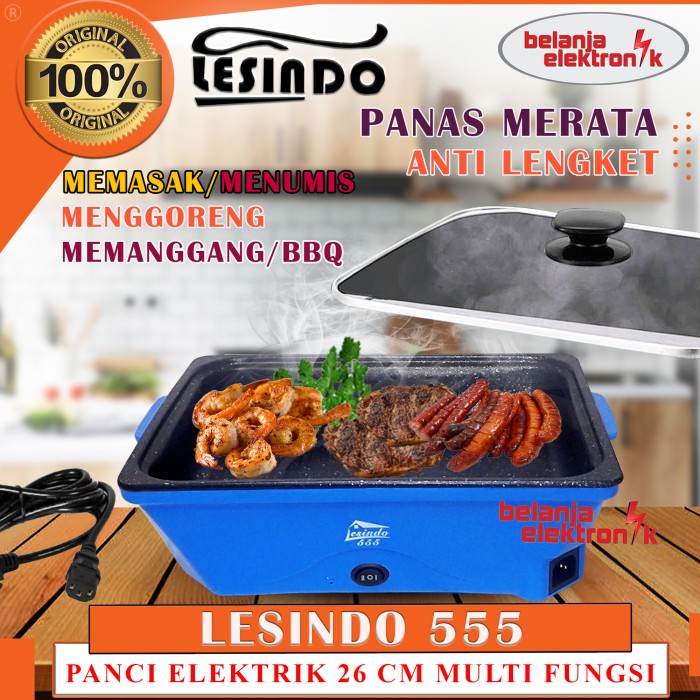 panci listrik PANCI HOTPOT BBQ 2IN1 ELEKTRIK 36 CM MULTIFUNGSI LESINDO(B1R3) Panci Listrik terbaru P