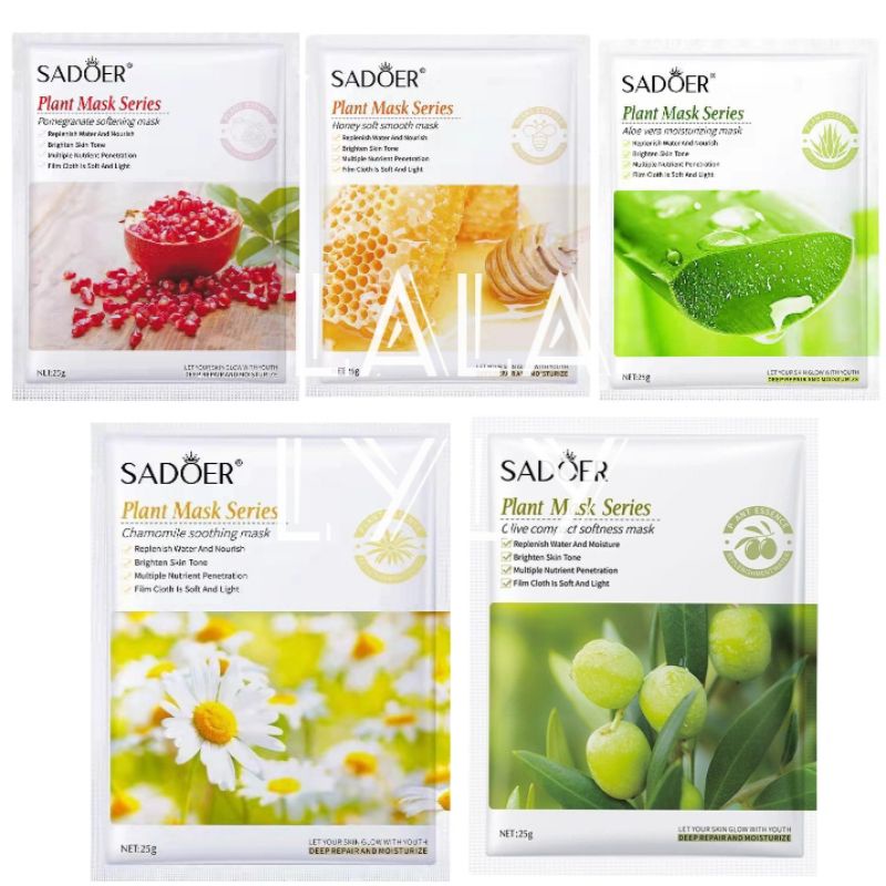 SADOER Plant Mask Series Sheet Mask Masker Wajah Essense Mask Serum Mask