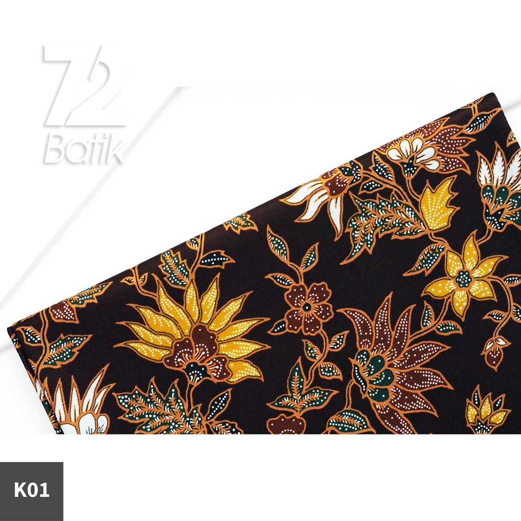 KAIN BATIK PREMIUM Bahan Katun Motif Kembang Duri Coklat Tua 722764 Cap 72 Jarik Jarit Samping Kebat Panjang Batik Katun Modern Premium Bahan Seragam Batik Pernikahan Kantor Keluarga Murah Kamen Jadi Batik Bali Lembaran