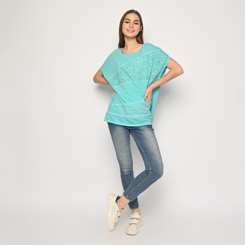 Defect Noda Tosca Brukat - Atasan Wanita Big Size - Lengan Pendek