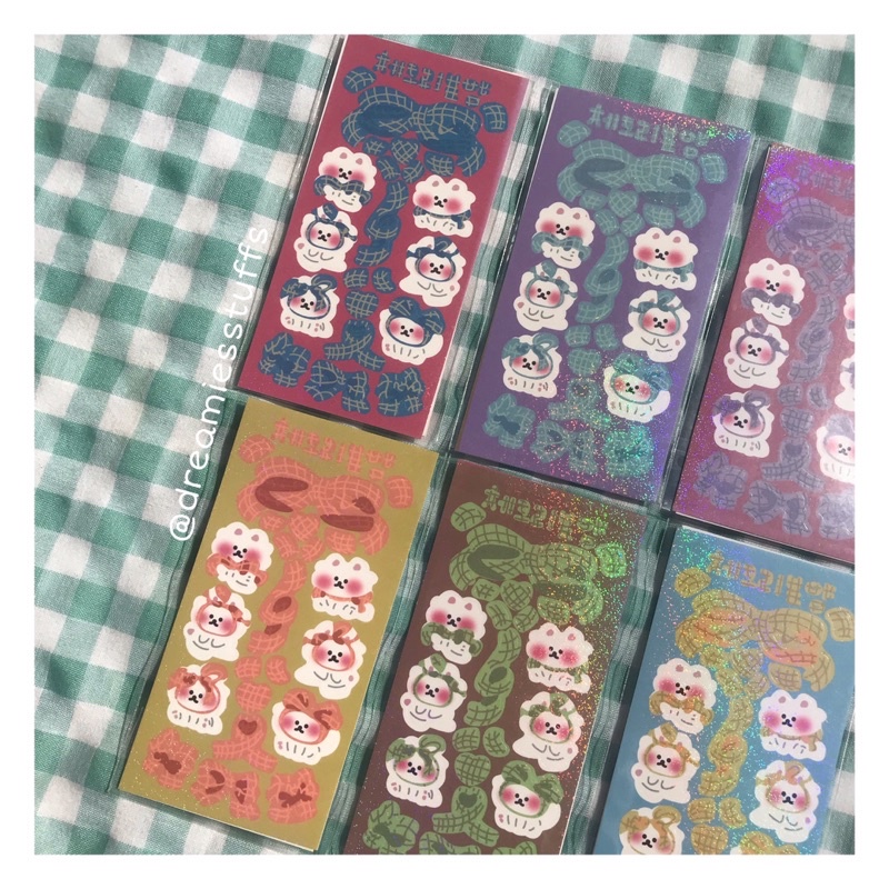 

(Dream 2) Korean cute cartoon and confetti glittery sticker