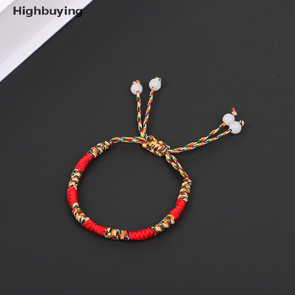 Hbid Gelang Tenun Merah Beruntung Bermutu Tinggi Buatan Tangan Budha Simpul Tali Gelang Tibet Infinity Pesona Perhiasan Hadiah Glory