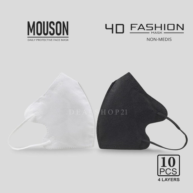 MOUSON 4D Fashion, Masker Dewasa 4ply Fashion isi 10 Pcs Disposable Mask