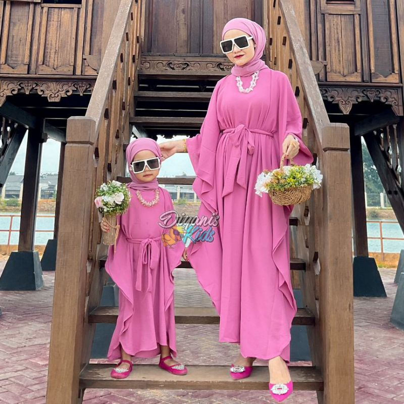 ALILA KAFTAN-kaftan/dress couple ibu dan anak usia 2-8 tahun bahan airflow