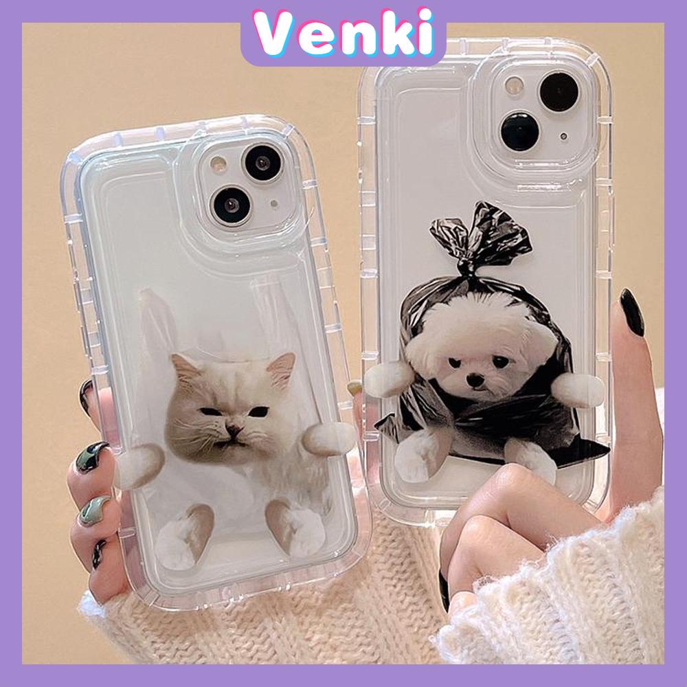 iPhone 14 Pro Max TPU Soft Jelly Airbag Case Cute Cat and Dog Clear Back Cover For Couples and Besties Camera Protection Shockproof For iPhone 14 13 12 11 Plus Pro Max 7 Plus X XR