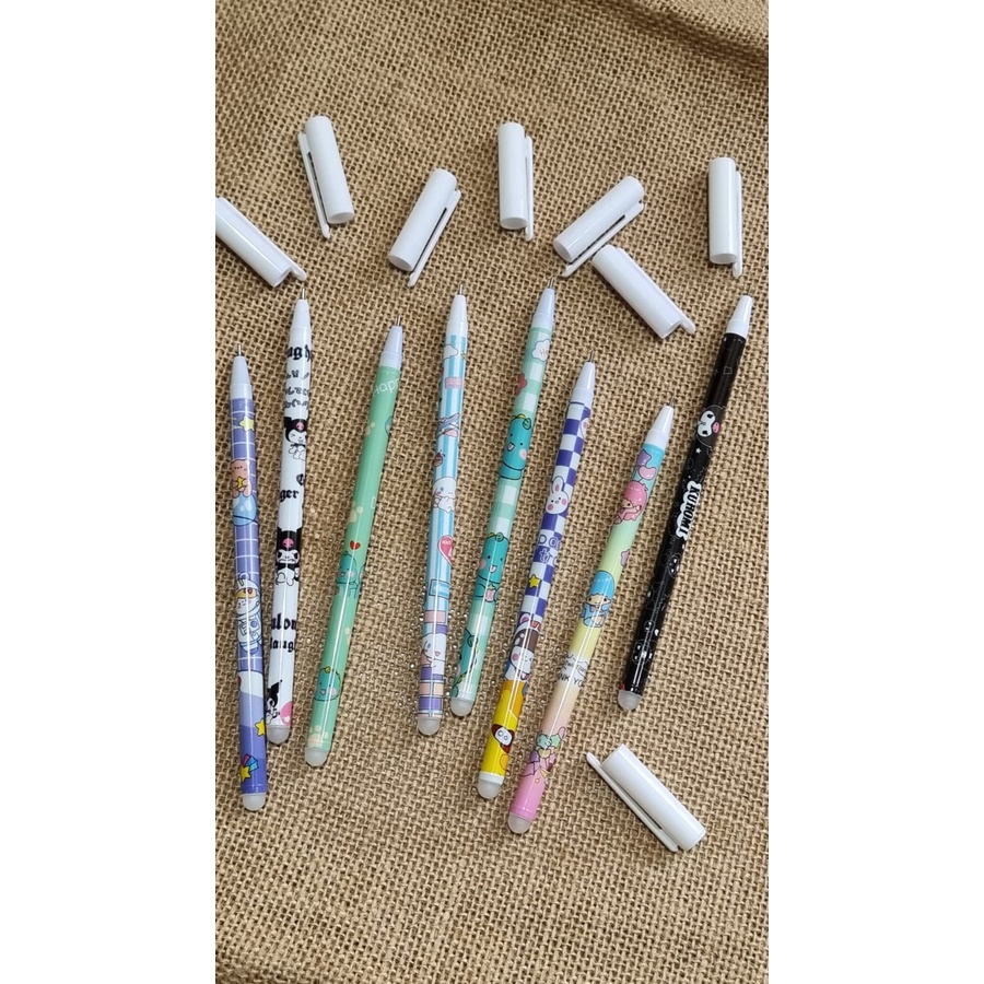 

1 Pax 6 dan 12 Pcs Mix Pulpen Hapus Erasable Pen Bolpen Hapus Motif Karakter Pen Hapus Tinta Hitam