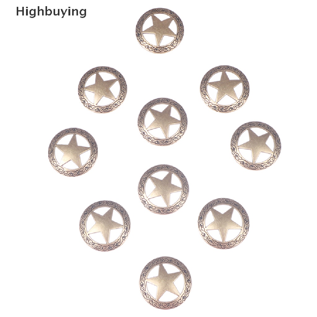 Hbid 10pcs Ranger Star Leathercraft Hatband Conchos Dompet Gesper Gesper Hias Glory