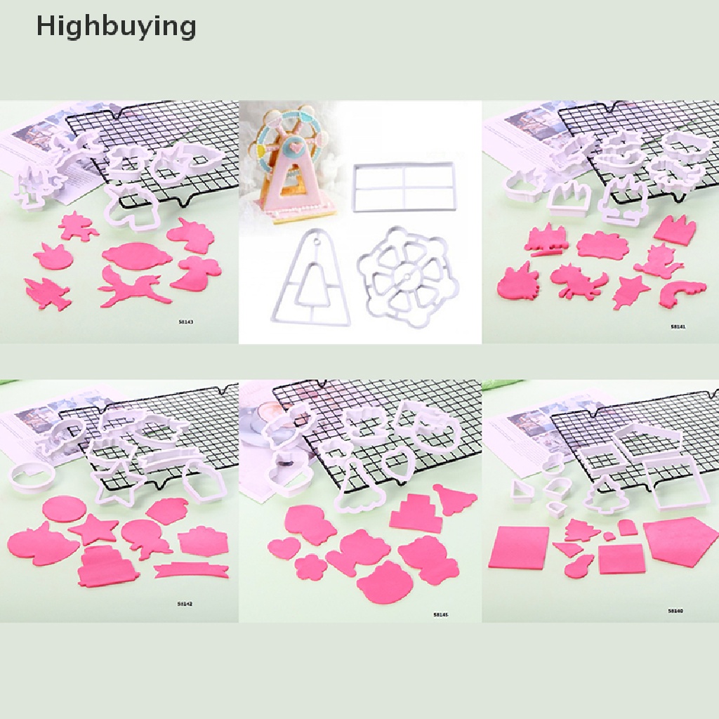 Hbid 1Set Kartun Taman Hiburan Ferris Wheel Hewan Laut Frosg Plastik Cetakan Kue Kering Cake Decorag Tools Diy Cetakan Kue Alat Glory