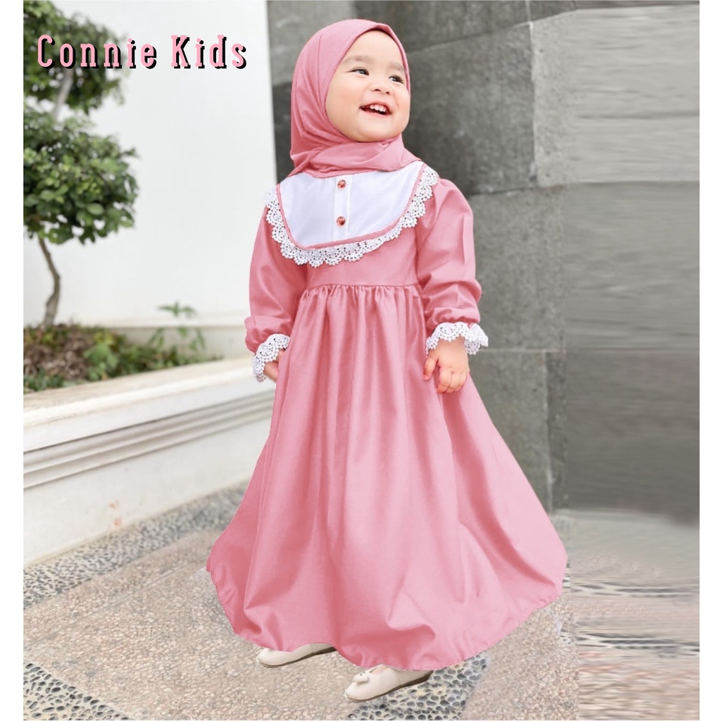 FenishaStore Connie Kid's Dress Muslim Anak Perempuan Terbaru Usia 3-5 Tahun