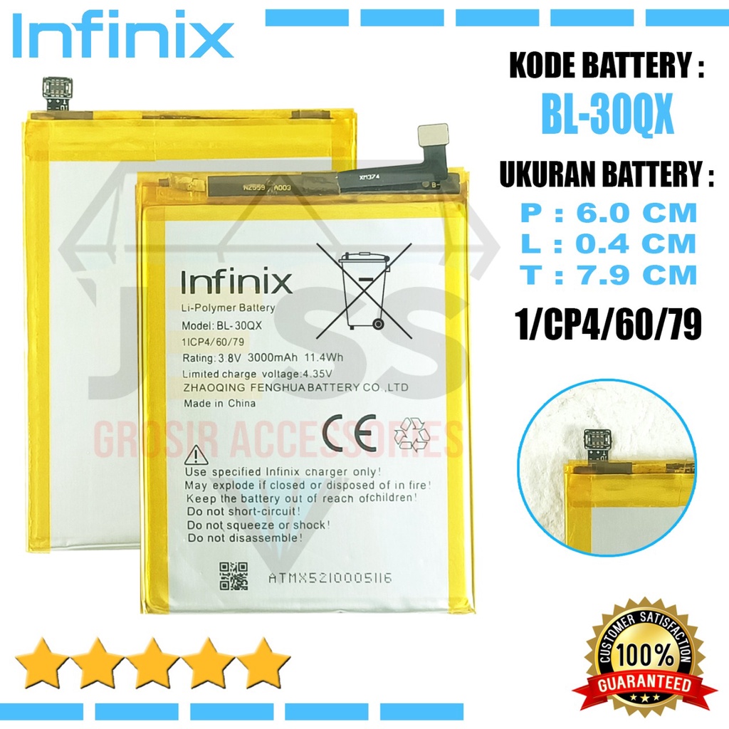 Baterai Battery Original INFINIX HOT S / HOT S PRO BL-30QX , BL 30QX