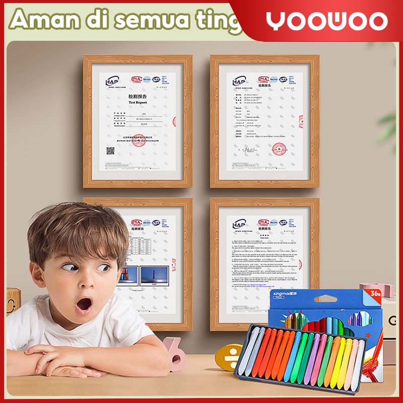 Krayon sekolah/ krayon 12/18/24/36 warna / crayon non toxic / krayon plastik / krayon anti air / Krayon set