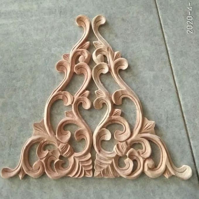 SERBA MURAH Ukir Sudut Dekorasi Ornamen Tempel Pintu Kusen Jendela Lemari Tembok Hiasan Dinding Kayu