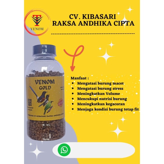 Venom gold cv kibasari pur burung kicau voer penom kibas sari kuning