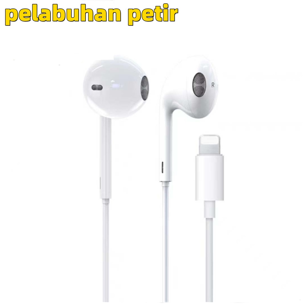 (COD)Suitable for Apple original earphones iPhone7-14pro in ear remote earphones 3.5mm/lightning Seri apel