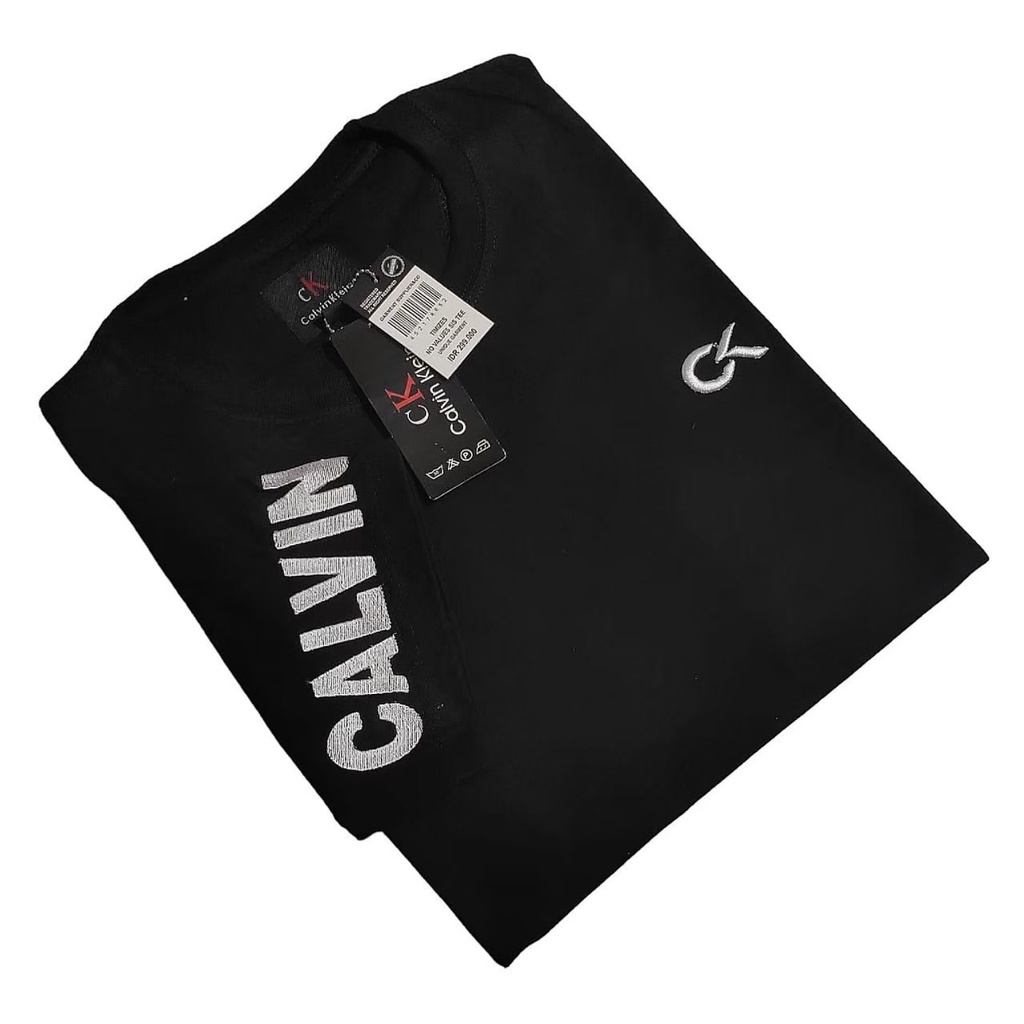 BAJU KAOS PRIA CALVIN CLEIN BORDIR PREMIUM LENGAN PENDEK M L XL