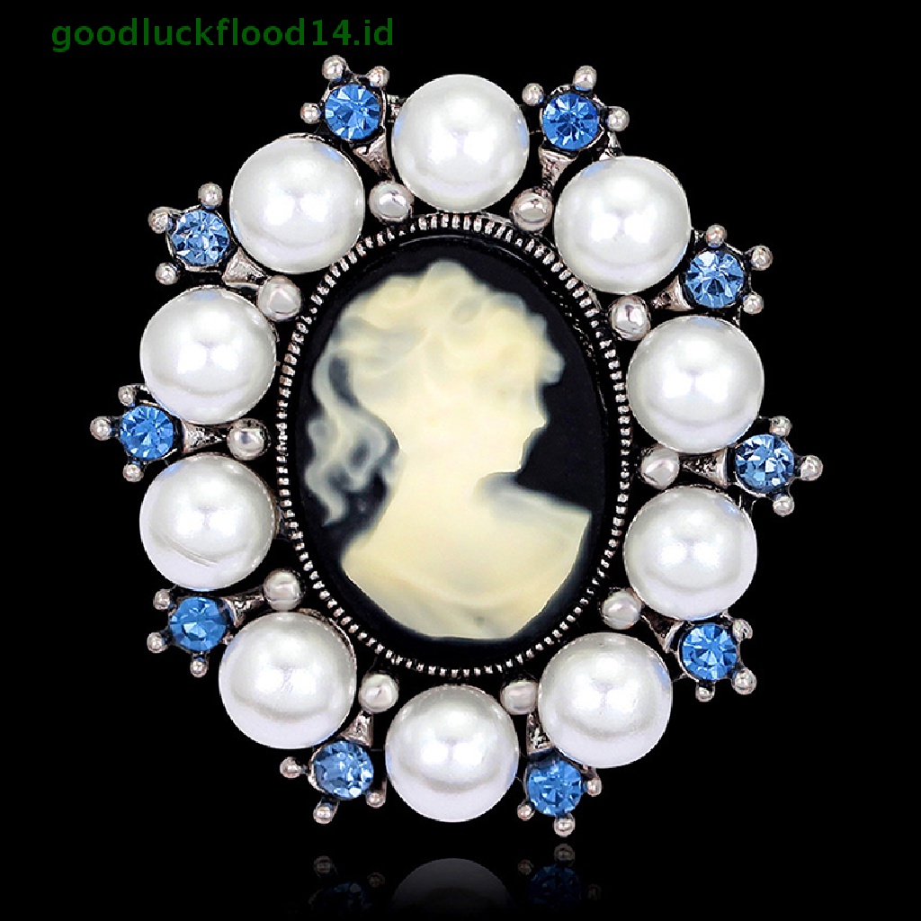 [GOOGFOUR] 1pcvintage Cameo Victorian Gaya Kristal Pesta Pernikahan Wanita Liontin Bros Pin [TOP]