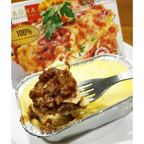 

FROZEN Lasagna Meat % Sauce Little Itali NON MSG Pasta Beku