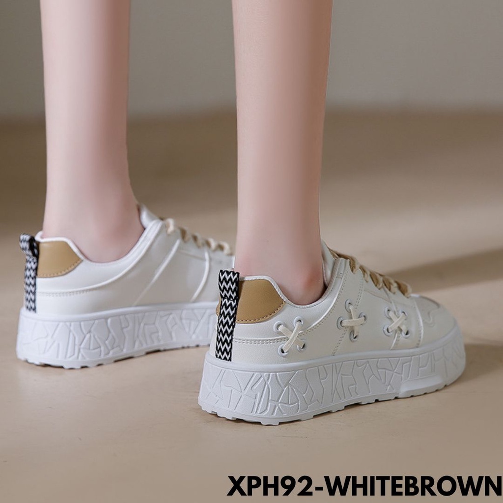 SEPATU SNEAKERS WANITA DESIGN KECE BANGET MOTIF EXS STYLE BAHAN PU BERKUALITAS IMPORT PH92