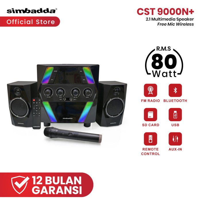 Speaker Bluetooth Simbadda Cst 9000N+ Subwoofer Mega Bass Karaoke