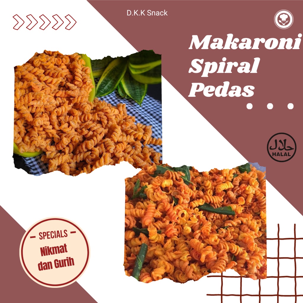 

(COD) Makaroni Spiral Pedas 2 Varian isi 50 gr dan 100 gr | Nikmat dan Gurih