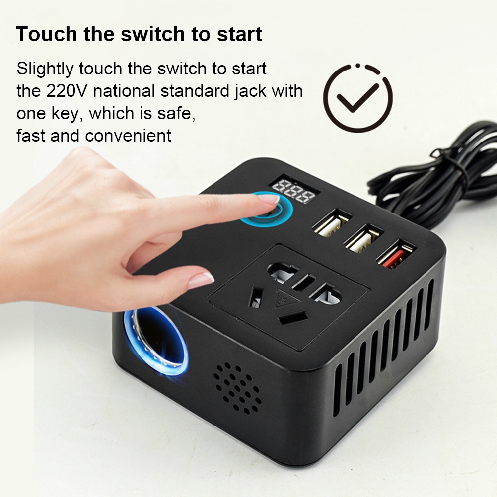 Car INVERTER 12V24V Universal ke 220V Pengisi Daya Cepat Adaptor USB QC 3.0 Power Inverter
