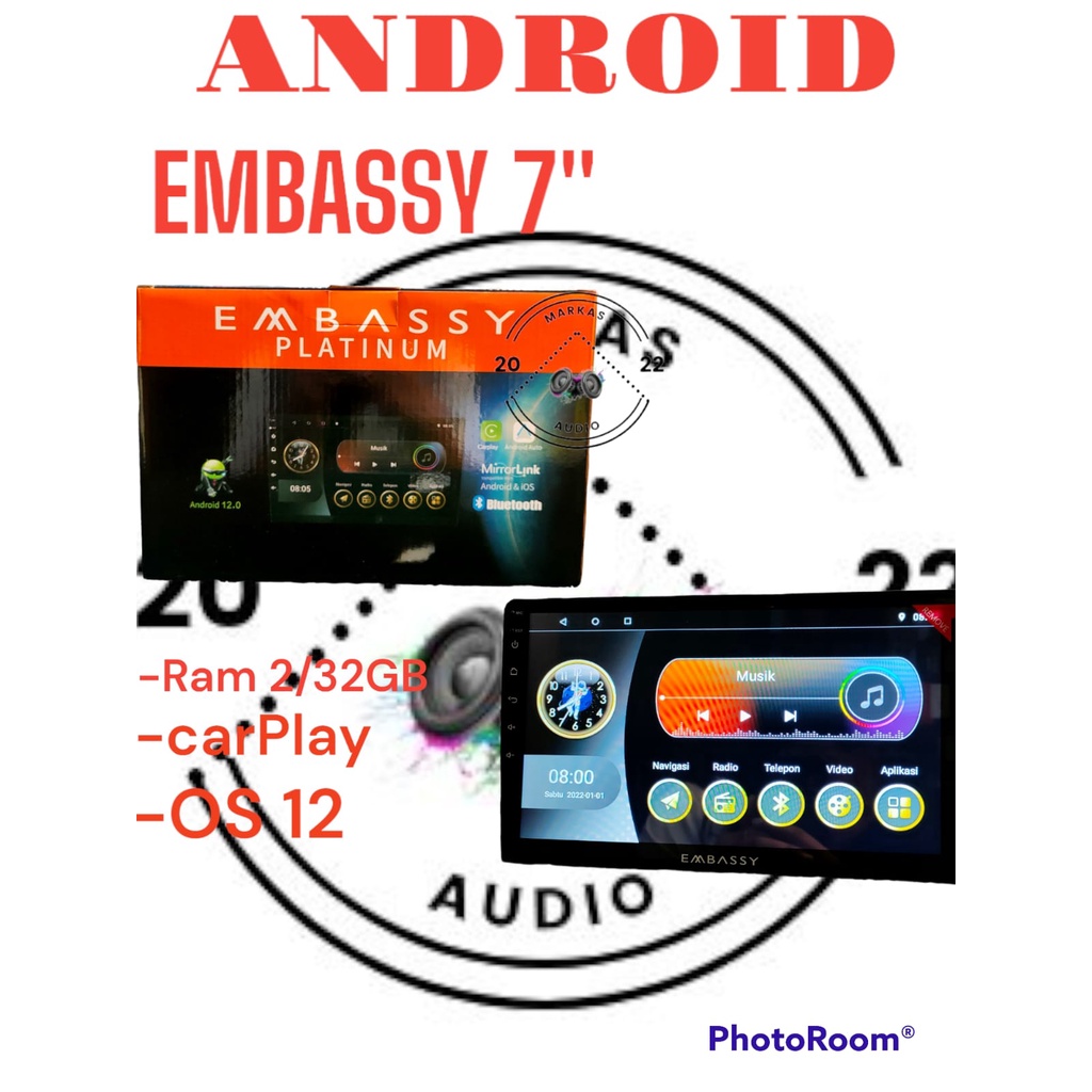 Android Embassy 7 Inch Platinum Ram 2GB / Rom 32GB Android Version 12 (BISA COD)