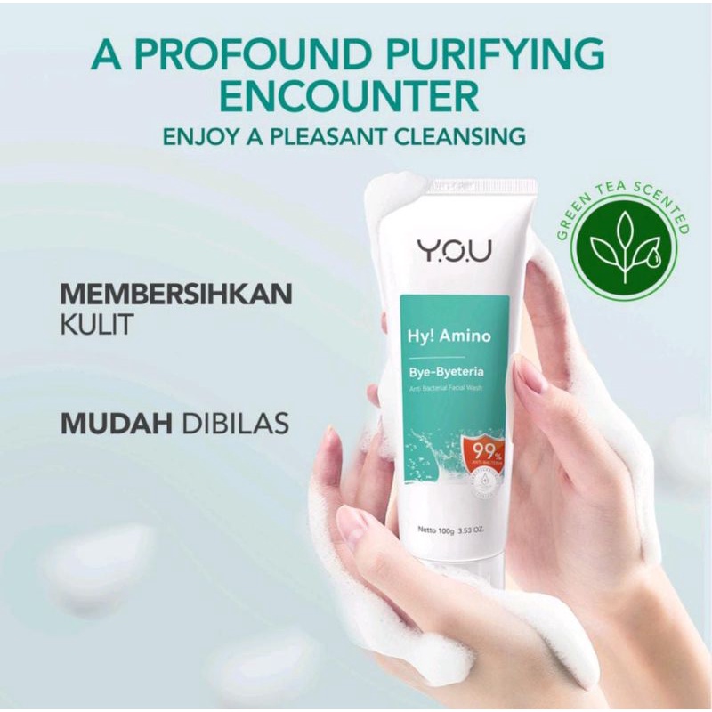 ☘️Yuri Kosmetik☘️ You Hy! Amino Facial Wash FREE SERUM 5ML