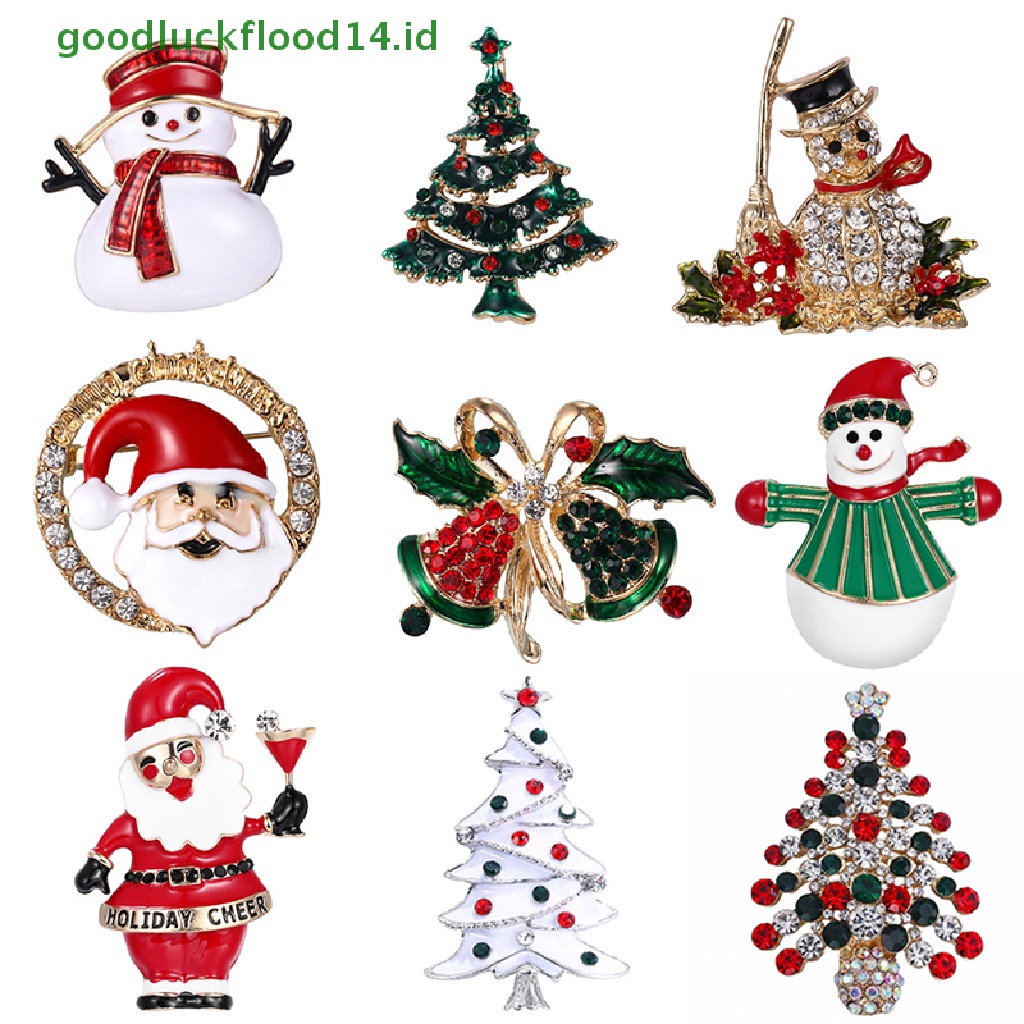 [GOOGFOUR] Tahun Baru Bros Pin Natal Elemen Pin Snowman Pohon Natal Perhiasan Pin Natal Kartun Bros Fashion Perhiasan Hadiah [TOP]