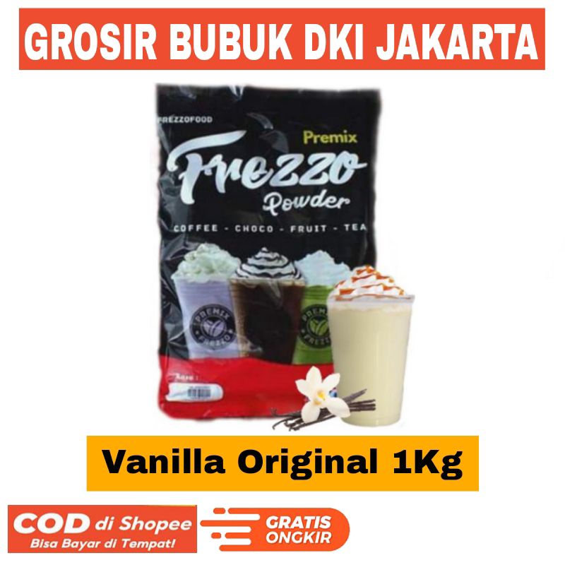 

Frezzo Vanilla Original 1Kg Bubuk Minuman Usaha Es Pinggir Jalan Powder Drink