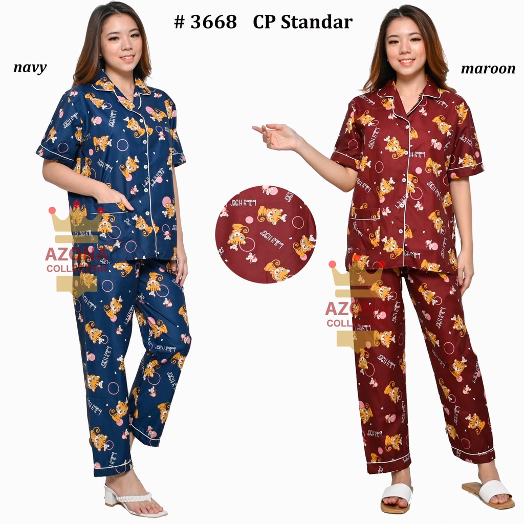 Dtree . baju tidur piyama dewasa cp motif baby tiger / baju tidur dewasa Ld 104 cm
