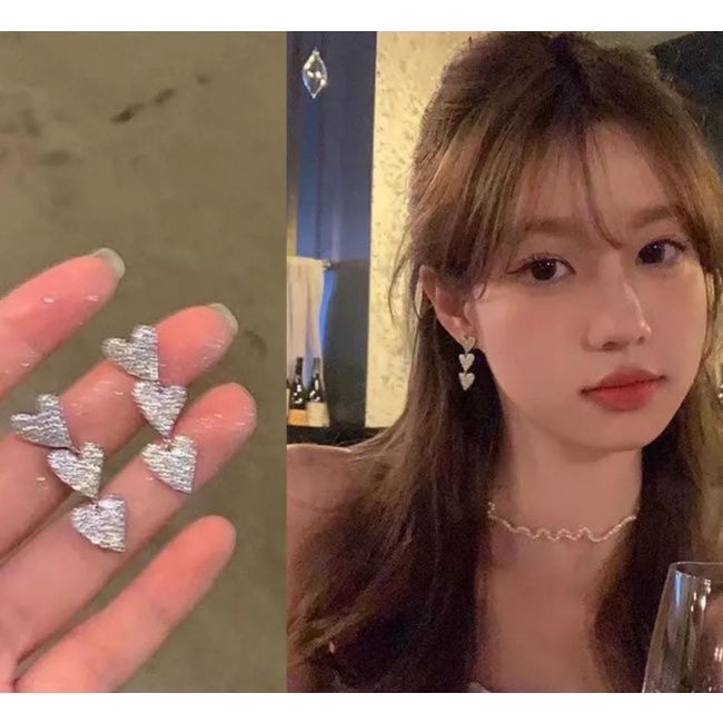 Anting korea terbaru bentuk love panjang