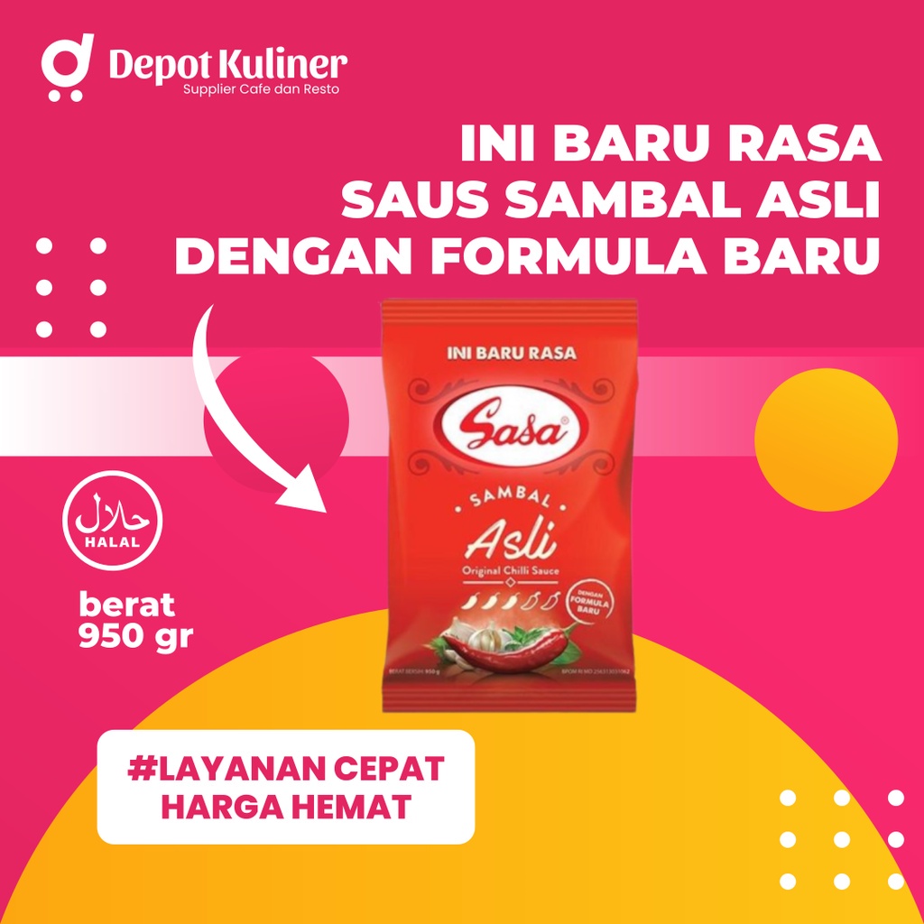 Sasa Saos Sambal Asli BANTAL 950 Gram Saus Cabai Sauce Cabe