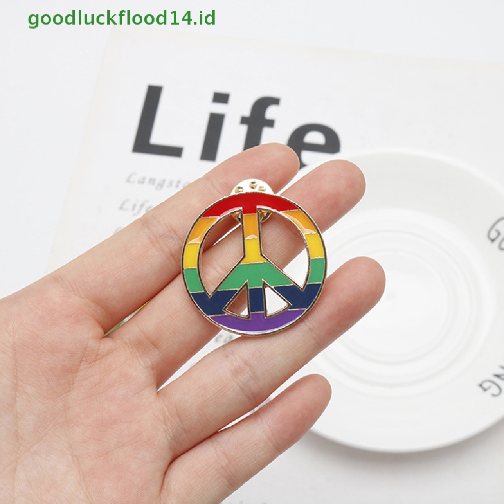 [GOOGFOUR] 1pcs Pin Kerah Simbol Perdamaian Bros Putaran Hippie Tanda Perdamaian Bus Lapel Pins [TOP]