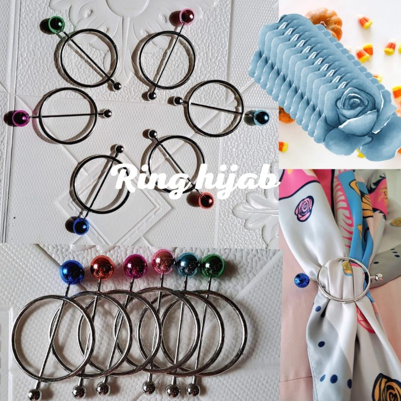 RING CINCIN AKSESORIS HIJAB PESTA MEWAH  MUTIARA