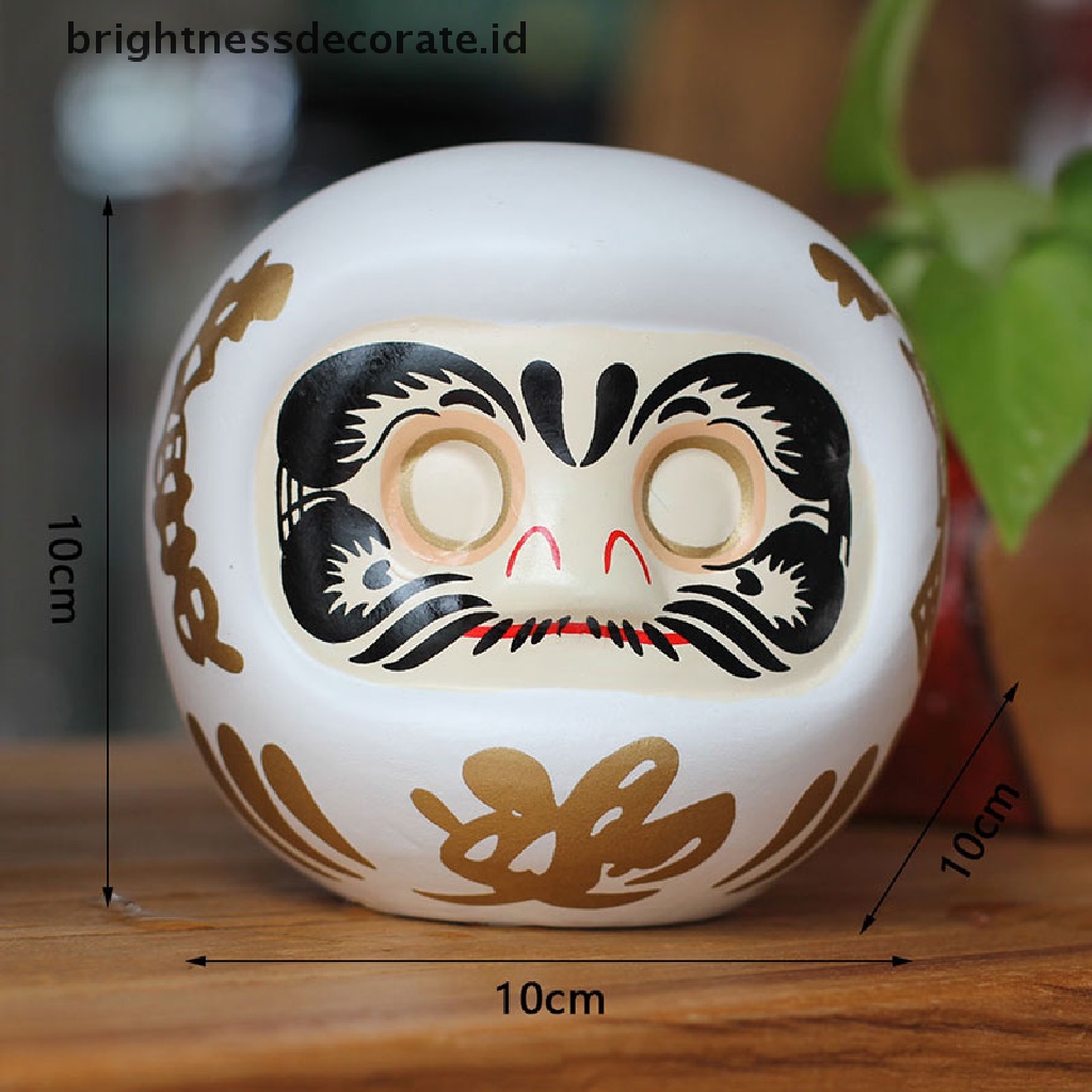 [Keladilan] Boneka Daruma Keramik Jepang 4inch Lucky Cat Fortune Hiasan Uang Kotak Kantor [ID]