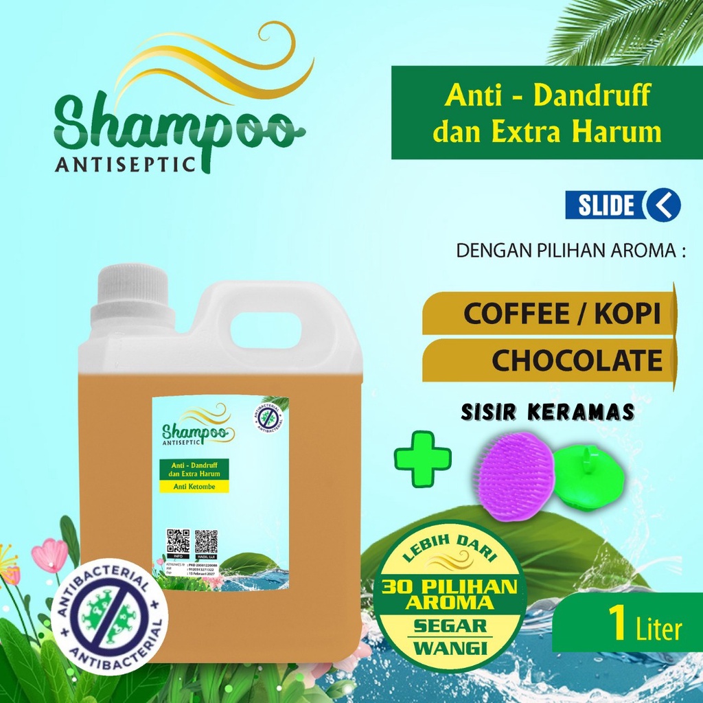 Shampoo Anti Dandruff Extra Harum Original Aroma Segar Kemasan 1 Liter Jerigen