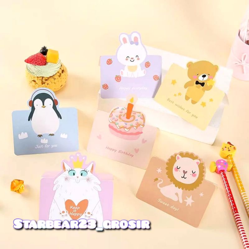 Jual Kartu Ucapan Lipat Birthday Cute Animals | Shopee Indonesia