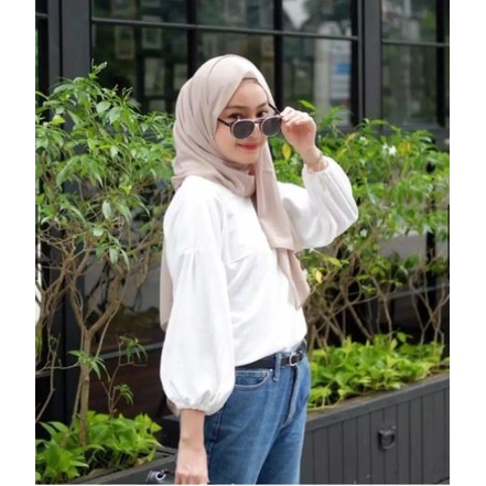 HipNop  Luccy Baju Blouse Atasan Wanita Lengan Panjang Kasual