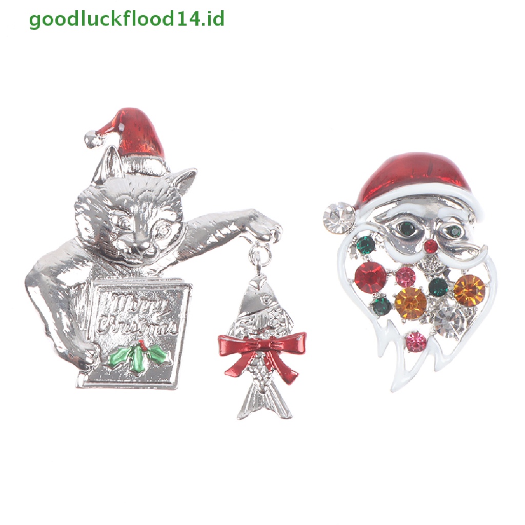 [GOOGFOUR] 1pc Pohon Natal Kucing Bros Wanita Dan Gadis Perhiasan Hadiah Brooch Pin Gift [TOP]